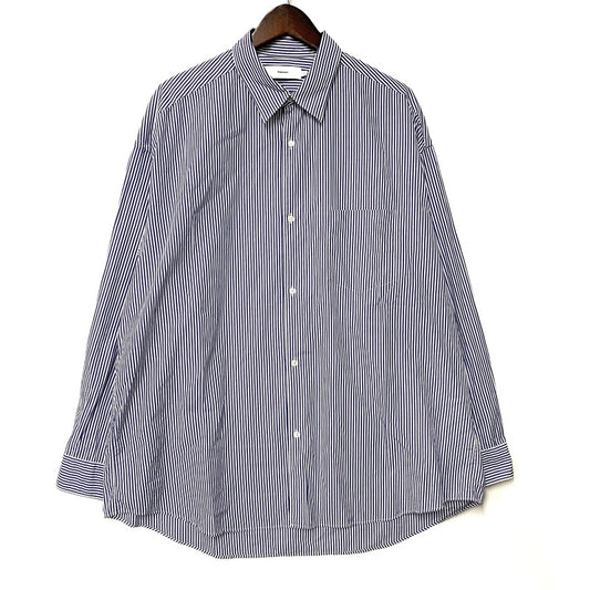 【中古美品】【メンズ】 GRAPHPAPER グラフペーパー GM232-50001STB BROAD ブロド L/S OVERSIZED ロングスリーブ OVERSIZED REGULAR COLLAR SHIRT オーバーサイズ レギュラー カラー シャツ トップス 長袖 140-251006-ya-01-izu サイズ：F カラー： ブルー／ホワイト 万代Net店