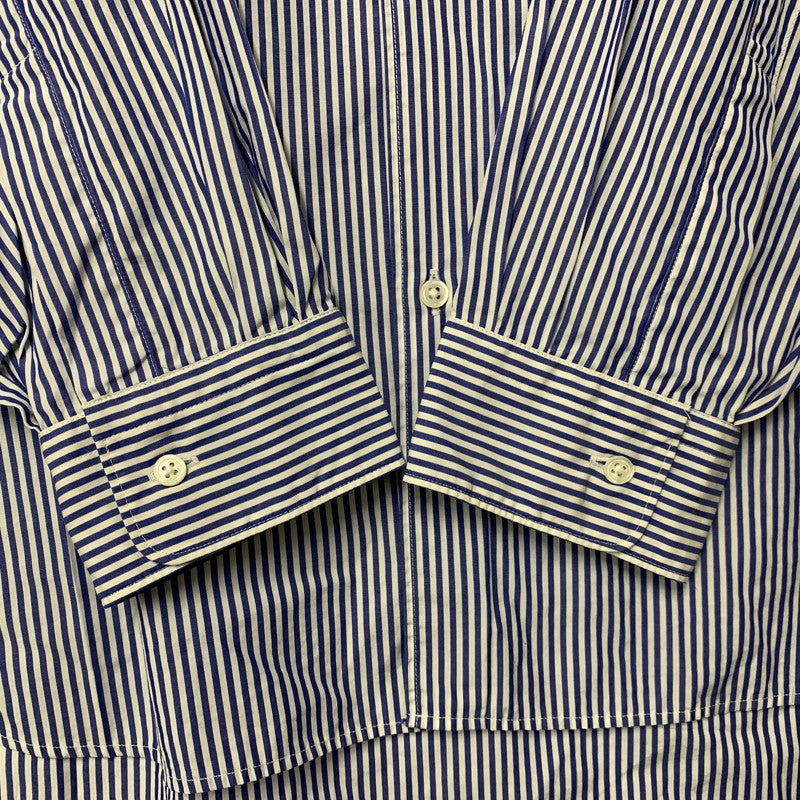 【中古美品】【メンズ】 GRAPHPAPER グラフペーパー GM232-50001STB BROAD ブロド L/S OVERSIZED ロングスリーブ OVERSIZED REGULAR COLLAR SHIRT オーバーサイズ レギュラー カラー シャツ トップス 長袖 140-251006-ya-01-izu サイズ：F カラー： ブルー／ホワイト 万代Net店