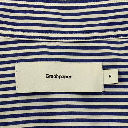 【中古美品】【メンズ】 GRAPHPAPER グラフペーパー GM232-50001STB BROAD ブロド L/S OVERSIZED ロングスリーブ OVERSIZED REGULAR COLLAR SHIRT オーバーサイズ レギュラー カラー シャツ トップス 長袖 140-251006-ya-01-izu サイズ：F カラー： ブルー／ホワイト 万代Net店