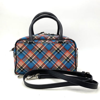 【現状渡し品】【レディース】 Vivienne Westwood ANGLOMANIA ヴィヴィアンウエストウッド アングロマニア 2WAY CHECK MINI BOSTON BAG チェック ミニ ボストン バッグ ショルダー ハンド 鞄 カバン 188-251006-ay-05-izu カラー：マルチ 万代Net店