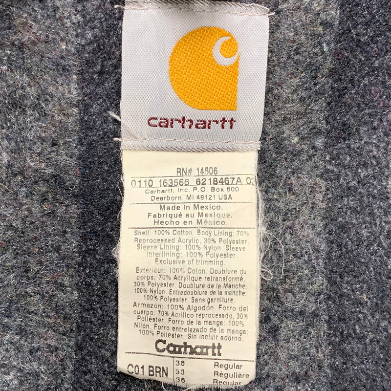 【中古品】【メンズ】 Carhartt カーハート C01 BRN メキシコ製 10年製 BLANKET LINER DUCK CHORE COAT ブランケット ライナー ダック チョア コート アウター 146-251006-cs-05-izu サイズ：36 カラー：ブラウン 万代Net店