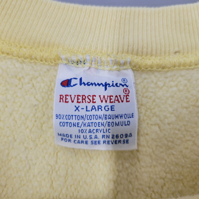 【中古品】【メンズ】 ROLLINS REVERSE WEAVE SWEATSHIRT リバースウィーブ スウェットシャツ USA製 刺繍タグ トレーナー 長袖 トップス 146-251007-as-04-izu サイズ：XL カラー：イエロー 万代Net店