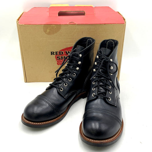 【中古品】【メンズ】 RED WING レッドウィング IRON RANGER 8084 アイアンレンジャー 刺繍羽タグ USA製 ブーツ シューズ 靴 164-251009-as-03-izu サイズ：27.5cm カラー：ブラック 万代Net店