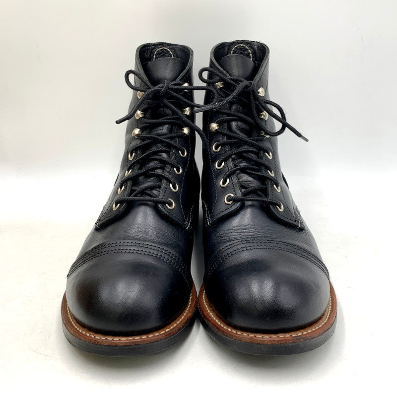 【中古品】【メンズ】 RED WING レッドウィング IRON RANGER 8084 アイアンレンジャー 刺繍羽タグ USA製 ブーツ シューズ 靴 164-251009-as-03-izu サイズ：27.5cm カラー：ブラック 万代Net店