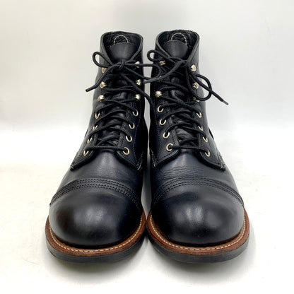 【中古品】【メンズ】 RED WING レッドウィング IRON RANGER 8084 アイアンレンジャー 刺繍羽タグ USA製 ブーツ シューズ 靴 164-251009-as-03-izu サイズ：27.5cm カラー：ブラック 万代Net店