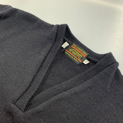 【中古品】【メンズ】 TIGER WAPPEN タイガー ワッペン WOOL KNIT SWEATER ウール ニット セーター トップス 長袖 145-251011-ya-04-izu サイズ：38 カラー：ブラック 万代Net店