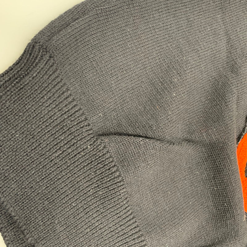 【中古品】【メンズ】 TIGER WAPPEN タイガー ワッペン WOOL KNIT SWEATER ウール ニット セーター トップス 長袖 145-251011-ya-04-izu サイズ：38 カラー：ブラック 万代Net店