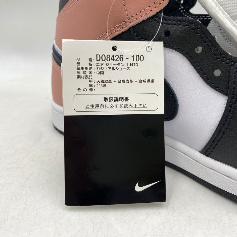 【中古美品】【メンズ】 NIKE ナイキ DQ8426-100 AIR JORDAN 1 MID エアジョーダン ワン ミッド スニーカー 靴 160-251011-cs-01-izu サイズ：26.5cm カラー：WHITE/RUST PINK/BLACK 万代Net店