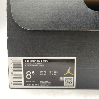 【中古美品】【メンズ】 NIKE ナイキ DQ8426-100 AIR JORDAN 1 MID エアジョーダン ワン ミッド スニーカー 靴 160-251011-cs-01-izu サイズ：26.5cm カラー：WHITE/RUST PINK/BLACK 万代Net店