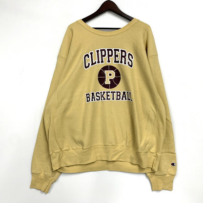 【中古品】【メンズ】 Champion チャンピオン CLIPPERS PREMIUM REVERSE WEAVE SWEATSHIRT プレミアム リバースウィーブ スウェットシャツ トレーナー 長袖 トップス 146-251013-as-02-izu サイズ：XL カラー：イエロー系 万代Net店