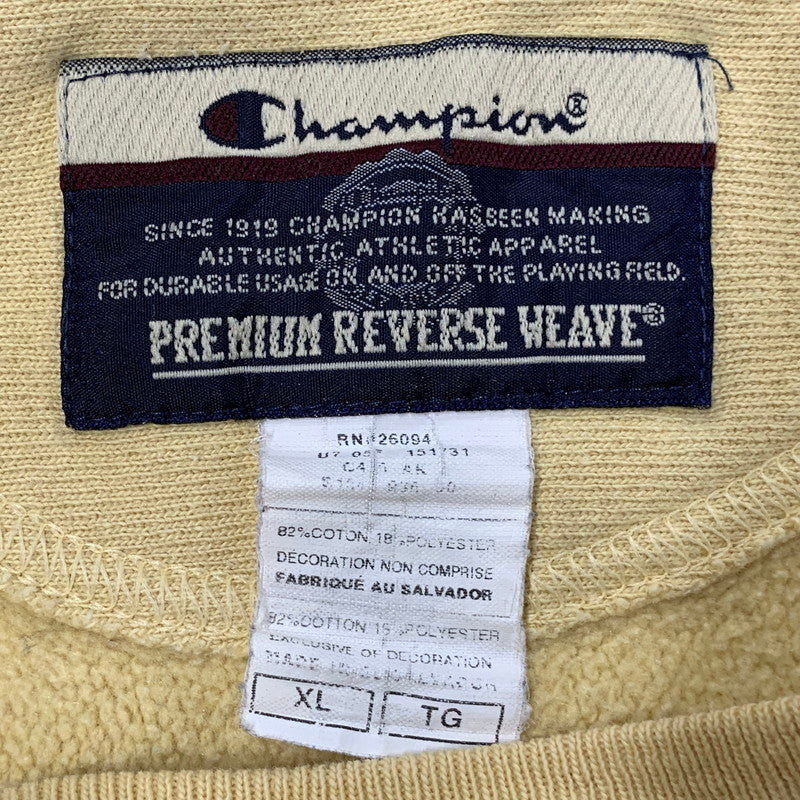 【中古品】【メンズ】 Champion チャンピオン CLIPPERS PREMIUM REVERSE WEAVE SWEATSHIRT プレミアム リバースウィーブ スウェットシャツ トレーナー 長袖 トップス 146-251013-as-02-izu サイズ：XL カラー：イエロー系 万代Net店