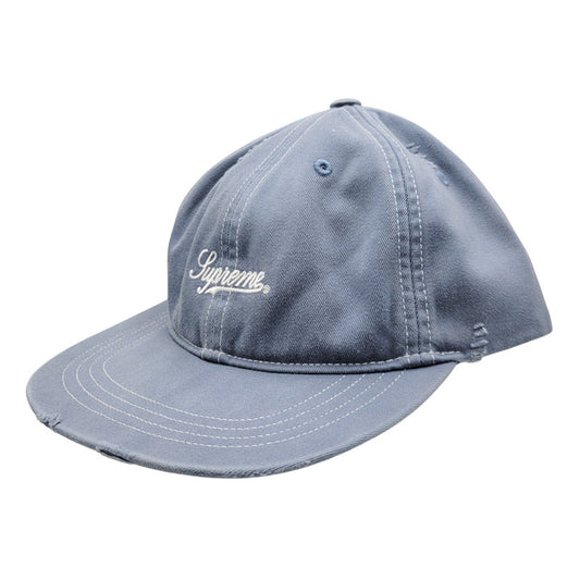 【中古品】【メンズ/レディース】 Supreme シュプリーム 25AW DISTRESSED SCRIPT 6-PANEL ディストレスト スクリプト 6パネル キャップ 帽子 185-251013-km-05-izu サイズ：F カラー：SLATE 万代Net店