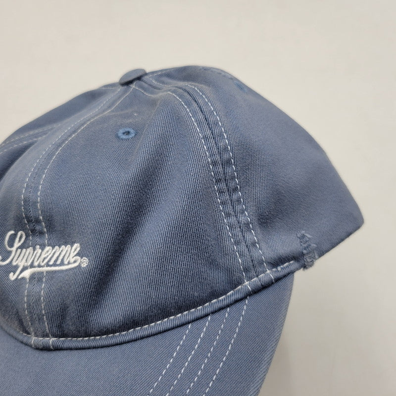 【中古品】【メンズ/レディース】 Supreme シュプリーム 25AW DISTRESSED SCRIPT 6-PANEL ディストレスト スクリプト 6パネル キャップ 帽子 185-251013-km-05-izu サイズ：F カラー：SLATE 万代Net店