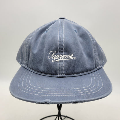 【中古品】【メンズ/レディース】 Supreme シュプリーム 25AW DISTRESSED SCRIPT 6-PANEL ディストレスト スクリプト 6パネル キャップ 帽子 185-251013-km-05-izu サイズ：F カラー：SLATE 万代Net店