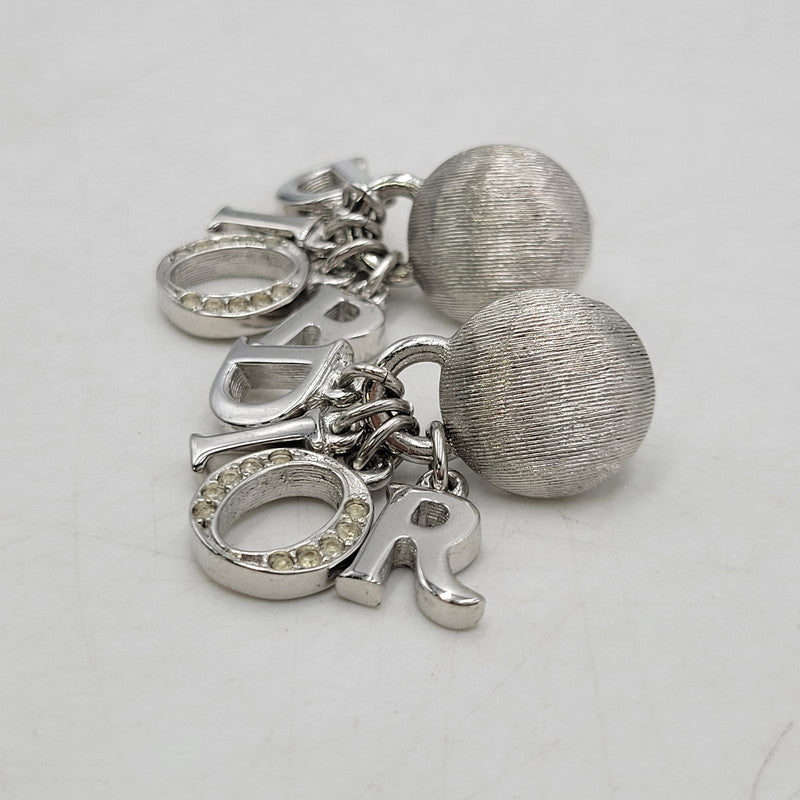 美品　クリスチャンディオール　ネックレス　イヤリング　ラインストーン　シルバー 中古品】【レディース】 Christian Dior クリスチャンディオール