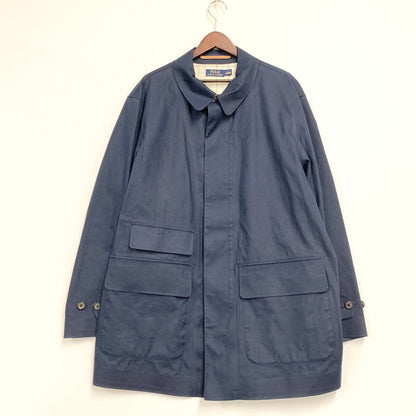 【中古品】【メンズ】 SOUTIEN COLLAR COAT ステンカラーコート ゴム引き アウター 147-251016-as-20-izu サイズ：L カラー：ネイビー 万代Net店