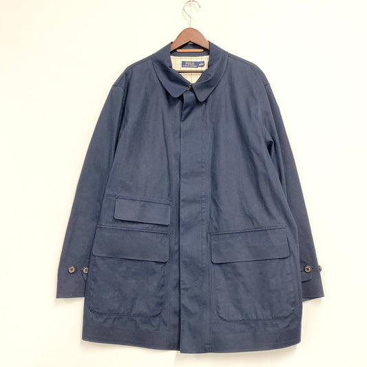 【中古品】【メンズ】 SOUTIEN COLLAR COAT ステンカラーコート ゴム引き アウター 147-251016-as-20-izu サイズ：L カラー：ネイビー 万代Net店