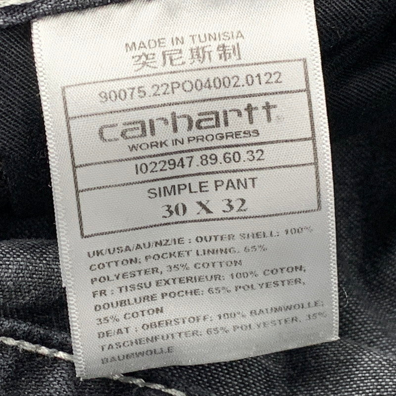 【中古品】【メンズ】 CARHARTT WIP カーハートダブリューアイピー SIMPLE PANT I022947 シンプル パンツ ボトムス 153-251016-as-17-izu サイズ：30×32 カラー：チャコール 万代Net店