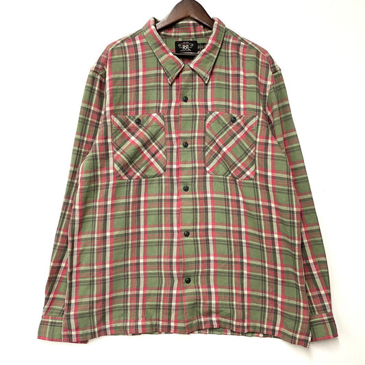 【中古品】【メンズ】 RRL ダブルアールエル PLAID TWILL CAMP SHIRT プレイド ツイル キャンプ シャツ チェック 長袖 トップス 145-251021-as-08-izu サイズ：XL カラー：マルチカラー 万代Net店