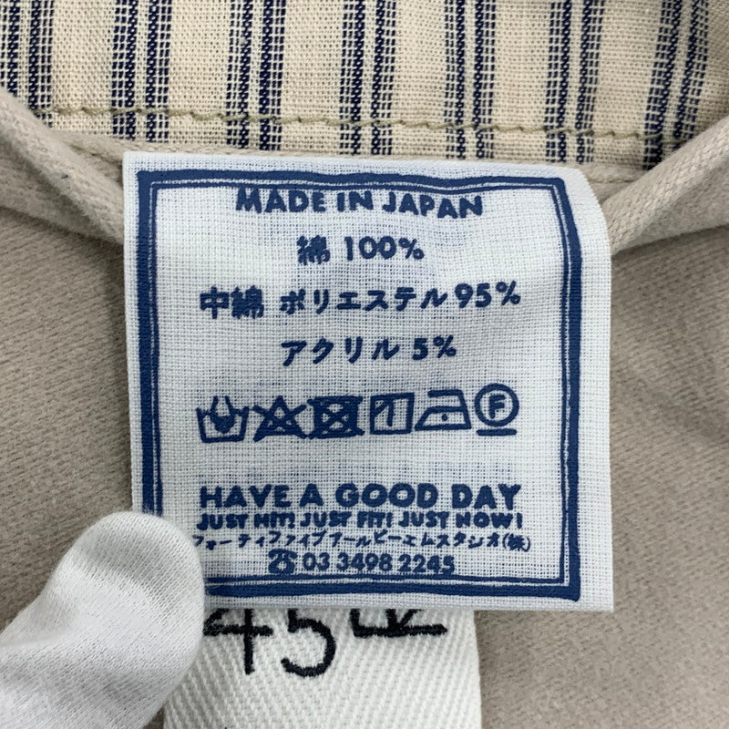 【中古品】【レディース】 45R フォーティファイブ・アール 80910213 コットンフランネルの908スタンドベスト 168-251016-as-01-izu サイズ：01 カラー：ベージュ系 万代Net店