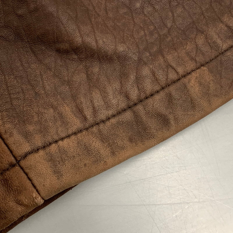 【現状渡し品】【メンズ】 OLD YVES SAINT LAURENT オールド イヴサンローラン LEATHER JACKET レザージャケット アウター 146-251016-as-06-izu サイズ：100 カラー：ブラウン 万代Net店