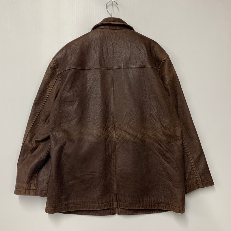 【現状渡し品】【メンズ】 OLD YVES SAINT LAURENT オールド イヴサンローラン LEATHER JACKET レザージャケット アウター 146-251016-as-06-izu サイズ：100 カラー：ブラウン 万代Net店