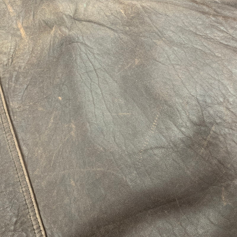 【現状渡し品】【メンズ】 OLD YVES SAINT LAURENT オールド イヴサンローラン LEATHER JACKET レザージャケット アウター 146-251016-as-06-izu サイズ：100 カラー：ブラウン 万代Net店