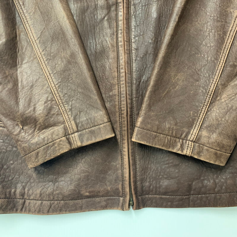 【現状渡し品】【メンズ】 OLD YVES SAINT LAURENT オールド イヴサンローラン LEATHER JACKET レザージャケット アウター 146-251016-as-06-izu サイズ：100 カラー：ブラウン 万代Net店