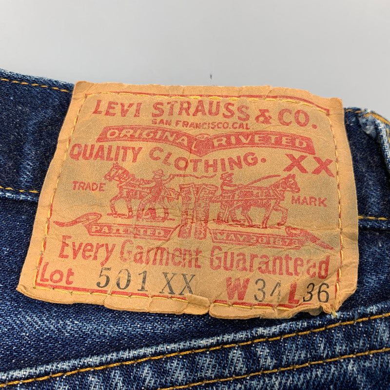 【現状渡し品】【メンズ】 Levi's リーバイス BIG-E 501XX DENIM PANTS 501-0003 デニムパンツ 刻印555 均等V 米国製 ジーンズ ボトムス 157-251016-as-13-izu サイズ：34×36 カラー：インディゴ 万代Net店
