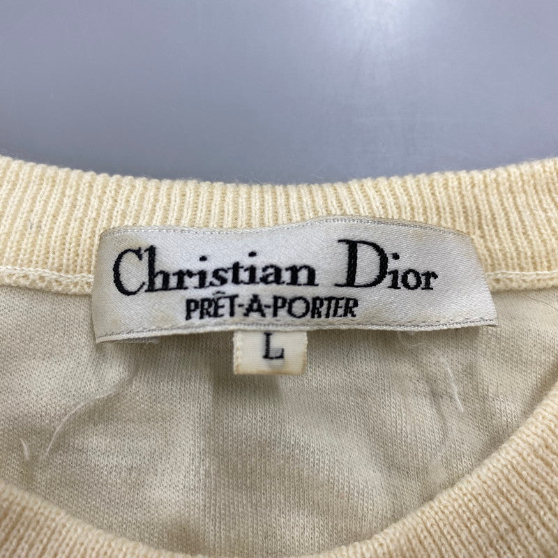 【中古品】【レディース】 Christian Dior クリスチャンディオール PRET-A-PORTER プレタポルテ KNIT SWEATER ニット セーター トップス 長袖 168-251019-ya-06-izu サイズ：L カラー：アイボリー 万代Net店
