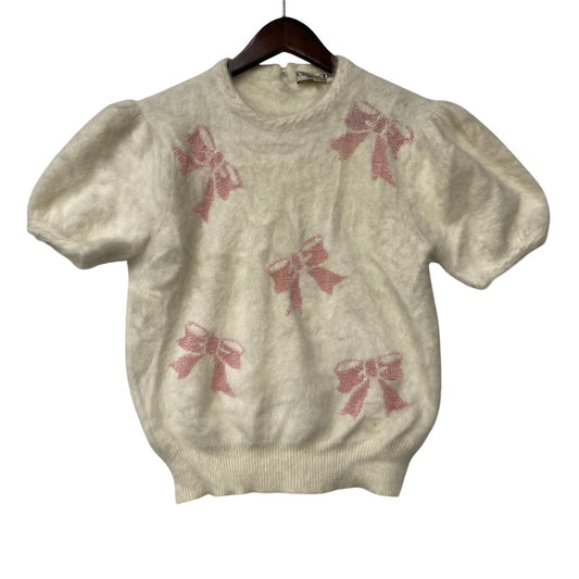 【中古品】【レディース】 Christian Dior クリスチャンディオール PRET-A-PORTER プレタポルテ RIBBON KNIT SWEATER リボン ニット セーター トップス 半袖 168-251019-ya-07-izu サイズ：M カラー：白 万代Net店