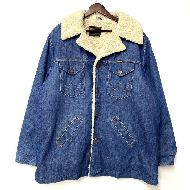 【中古品】【メンズ】 Wrangler ラングラー JL556NV USA製 70S-80S BOA DENIM JACKET ボア デニム ジャケット アウター 146-251017-ya-06-izu サイズ：XL カラー：インディゴ 万代Net店