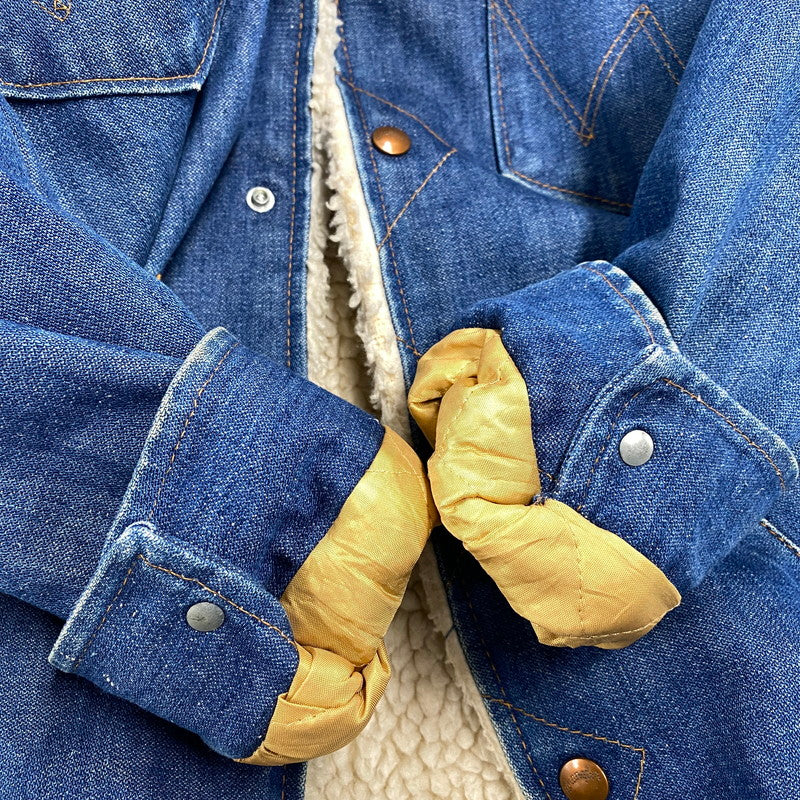 【中古品】【メンズ】 Wrangler ラングラー JL556NV USA製 70S-80S BOA DENIM JACKET ボア デニム ジャケット アウター 146-251017-ya-06-izu サイズ：XL カラー：インディゴ 万代Net店