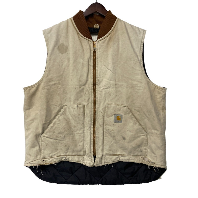 【現状渡し品】【メンズ】 Carhartt カーハート DUCK VEST ダック ベスト アウター 146-251017-ya-07-izu サイズ：下記参照 カラー：アイボリー 万代Net店