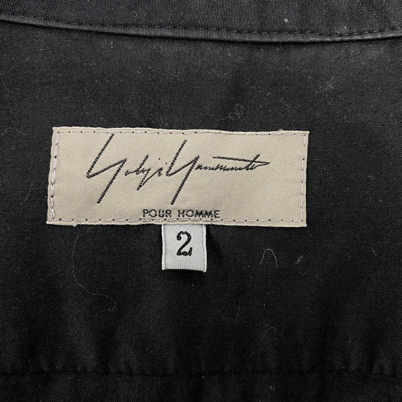 【現状渡し品】【メンズ】 Yohji Yamamoto POUR HOMME ヨウジヤマモトプールオム H0-B70-056 SS ショートスリーブ LAYERED SHIRT レイヤード シャツ トップス 半袖 140-251017-ya-02-izu サイズ：2 カラー：BLACK 万代Net店