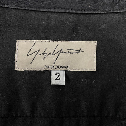 【現状渡し品】【メンズ】 Yohji Yamamoto POUR HOMME ヨウジヤマモトプールオム H0-B70-056 SS ショートスリーブ LAYERED SHIRT レイヤード シャツ トップス 半袖 140-251017-ya-02-izu サイズ：2 カラー：BLACK 万代Net店