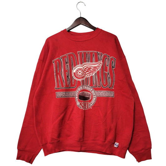 【中古品】【メンズ】 LOGO 7 ロゴセブン DETROIT RED WINGS CREWNECK SWEATSHIRT クルーネック スウェットシャツ c1993 トレーナー 長袖 トップス 146-251021-as-24-izu サイズ：XL カラー：レッド 万代Net店