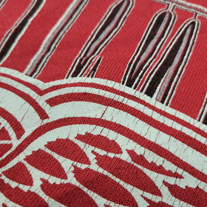 【中古品】【メンズ】 LOGO 7 ロゴセブン DETROIT RED WINGS CREWNECK SWEATSHIRT クルーネック スウェットシャツ c1993 トレーナー 長袖 トップス 146-251021-as-24-izu サイズ：XL カラー：レッド 万代Net店