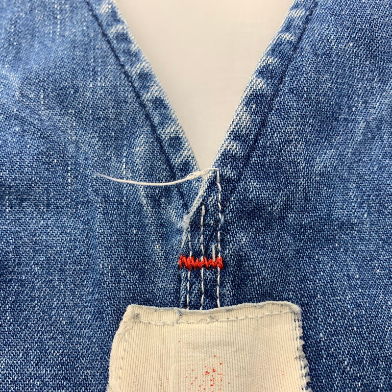 【現状渡し品】【メンズ】 ROUND HOUSE ラウンドハウス プリントタグ DENIM OVERALL デニム オーバーオール 157-251022-cs-02-izu サイズ：不明 カラー：インディゴ 万代Net店