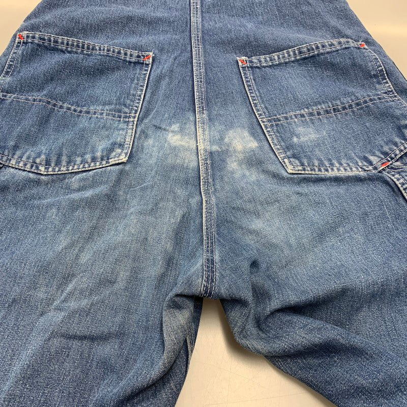 【現状渡し品】【メンズ】 ROUND HOUSE ラウンドハウス プリントタグ DENIM OVERALL デニム オーバーオール 157-251022-cs-02-izu サイズ：不明 カラー：インディゴ 万代Net店