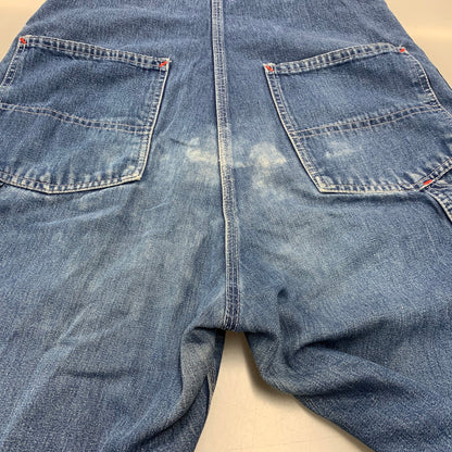 【現状渡し品】【メンズ】 ROUND HOUSE ラウンドハウス プリントタグ DENIM OVERALL デニム オーバーオール 157-251022-cs-02-izu サイズ：不明 カラー：インディゴ 万代Net店