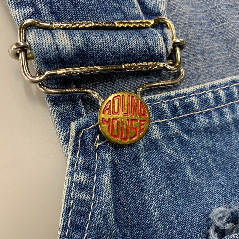 【現状渡し品】【メンズ】 ROUND HOUSE ラウンドハウス プリントタグ DENIM OVERALL デニム オーバーオール 157-251022-cs-02-izu サイズ：不明 カラー：インディゴ 万代Net店