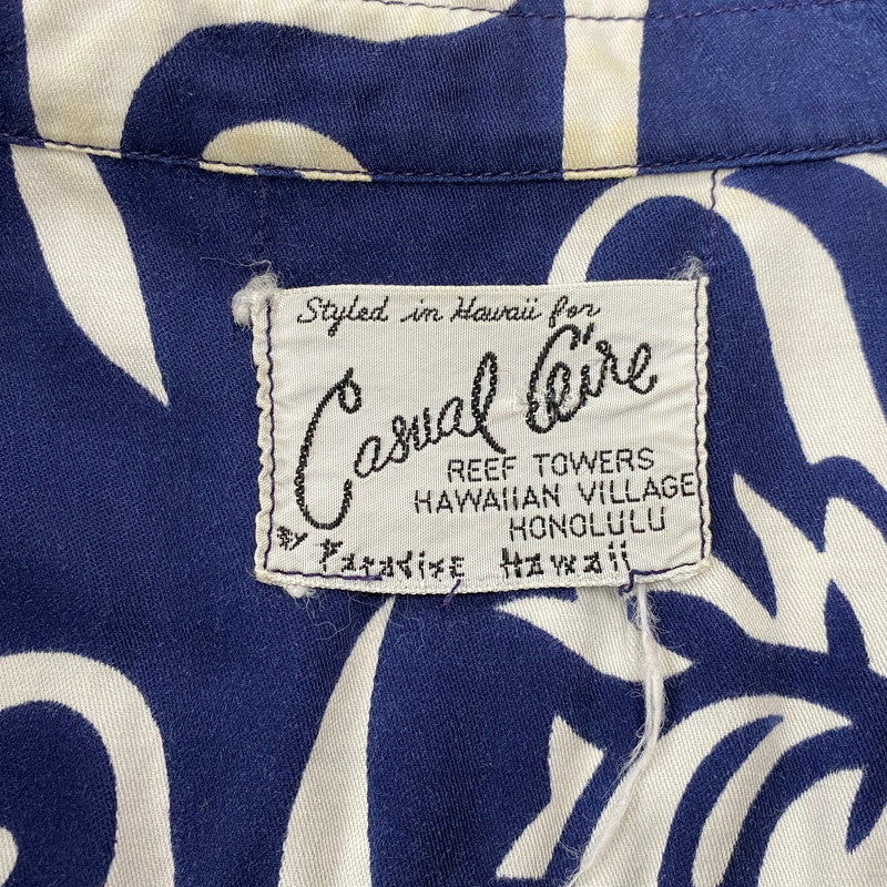 【中古品】【メンズ】 CASUAL CEIRE HAWAIIAN SS SHIRT ハワイアン ショートスリーブ シャツ 半袖 トップス 146-251024-as-35-izu カラー：ネイビー 万代Net店