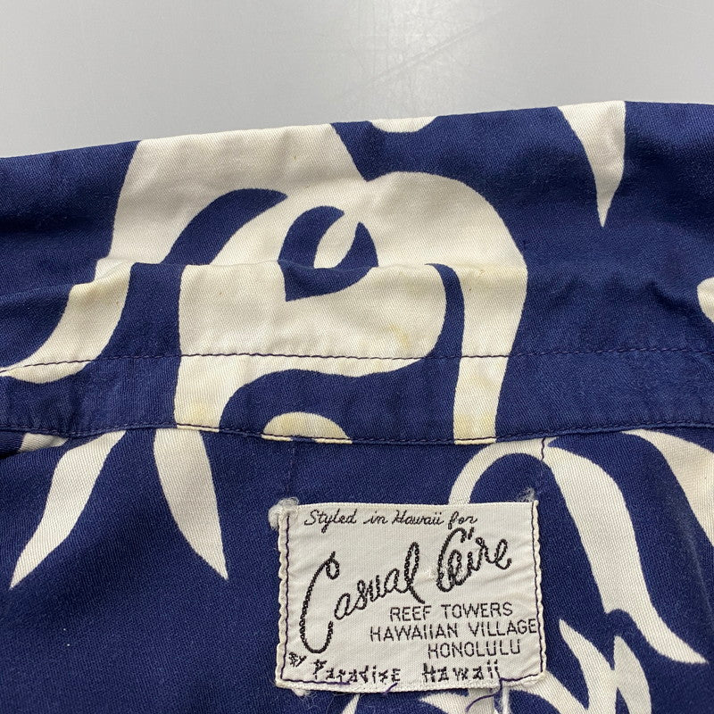 【中古品】【メンズ】 CASUAL CEIRE HAWAIIAN SS SHIRT ハワイアン ショートスリーブ シャツ 半袖 トップス 146-251024-as-35-izu カラー：ネイビー 万代Net店