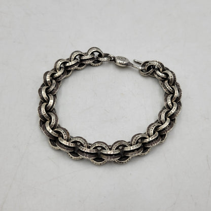【中古品】【メンズ/レディース】 CHROME HEARTS クロムハーツ 925 1 DOUBLE B RING BRACELET ダブルBリング ブレスレット アクセサリー 190-251214-as-06-izu カラー：シルバー 万代Net店