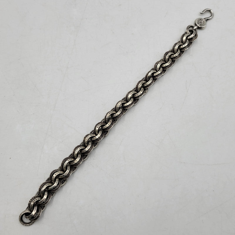 【中古品】【メンズ/レディース】 CHROME HEARTS クロムハーツ 925 1 DOUBLE B RING BRACELET ダブルBリング ブレスレット アクセサリー 190-251214-as-06-izu カラー：シルバー 万代Net店