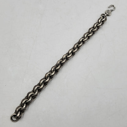 【中古品】【メンズ/レディース】 CHROME HEARTS クロムハーツ 925 1 DOUBLE B RING BRACELET ダブルBリング ブレスレット アクセサリー 190-251214-as-06-izu カラー：シルバー 万代Net店