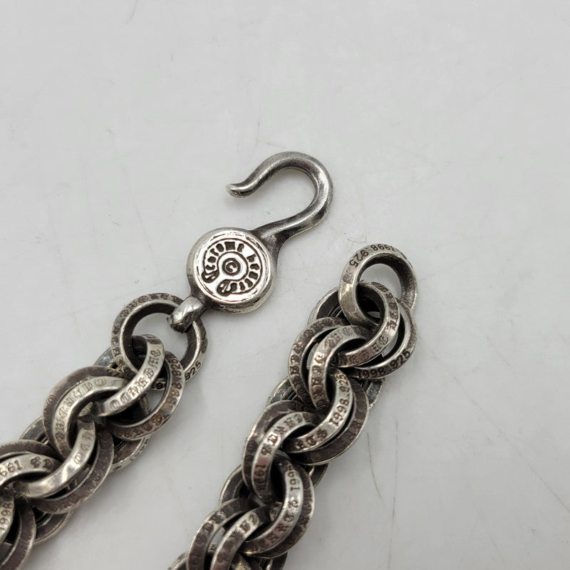 【中古品】【メンズ/レディース】 CHROME HEARTS クロムハーツ 925 1 DOUBLE B RING BRACELET ダブルBリング ブレスレット アクセサリー 190-251214-as-06-izu カラー：シルバー 万代Net店