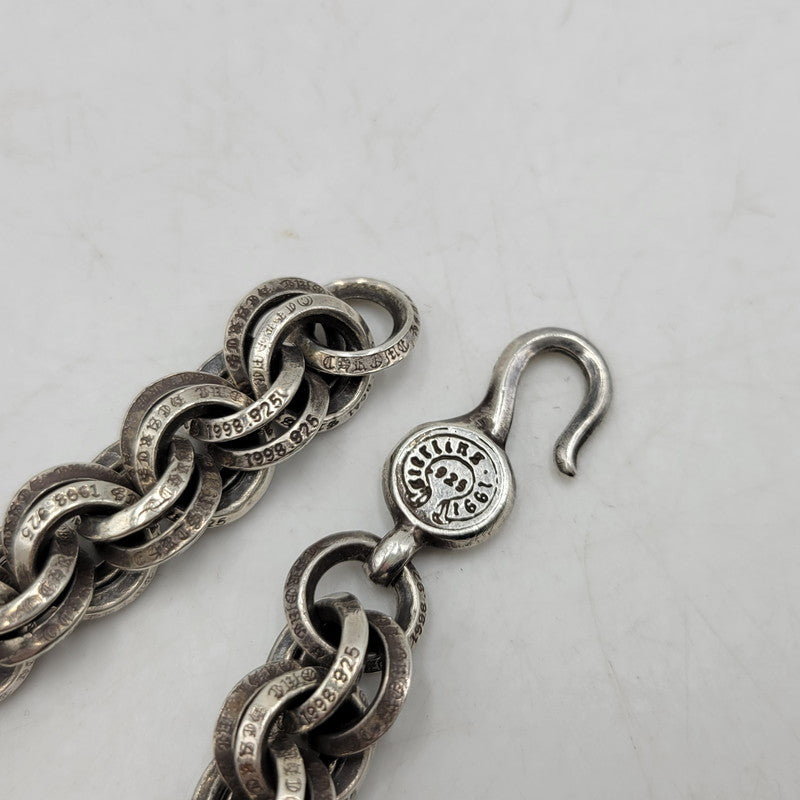 【中古品】【メンズ/レディース】 CHROME HEARTS クロムハーツ 925 1 DOUBLE B RING BRACELET ダブルBリング ブレスレット アクセサリー 190-251214-as-06-izu カラー：シルバー 万代Net店
