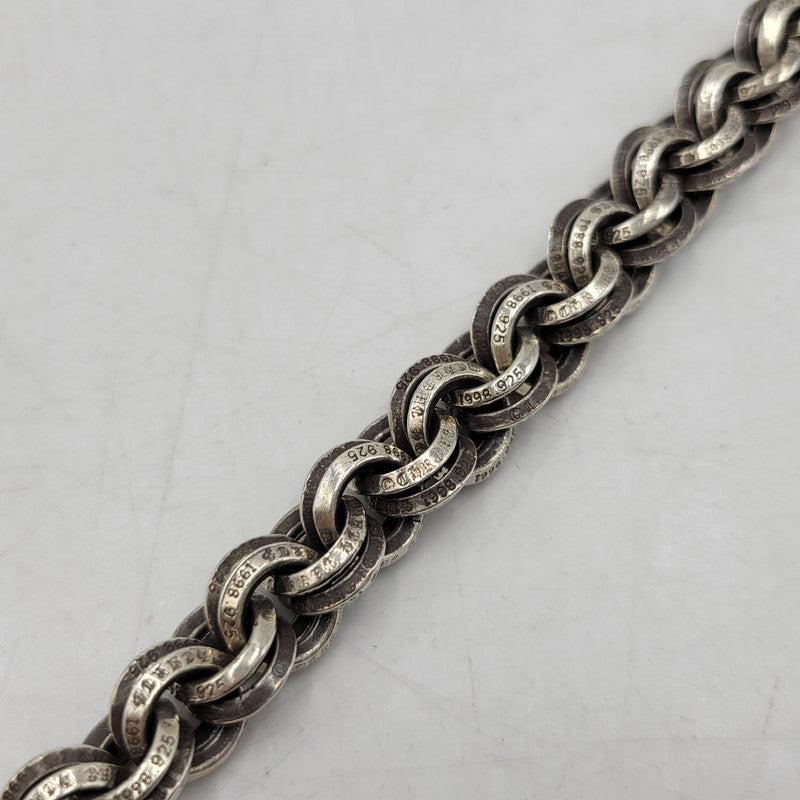 【中古品】【メンズ/レディース】 CHROME HEARTS クロムハーツ 925 1 DOUBLE B RING BRACELET ダブルBリング ブレスレット アクセサリー 190-251214-as-06-izu カラー：シルバー 万代Net店